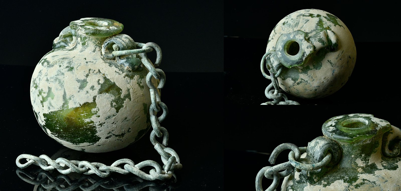 Aryballos with chain. 1st - 2nd century AD